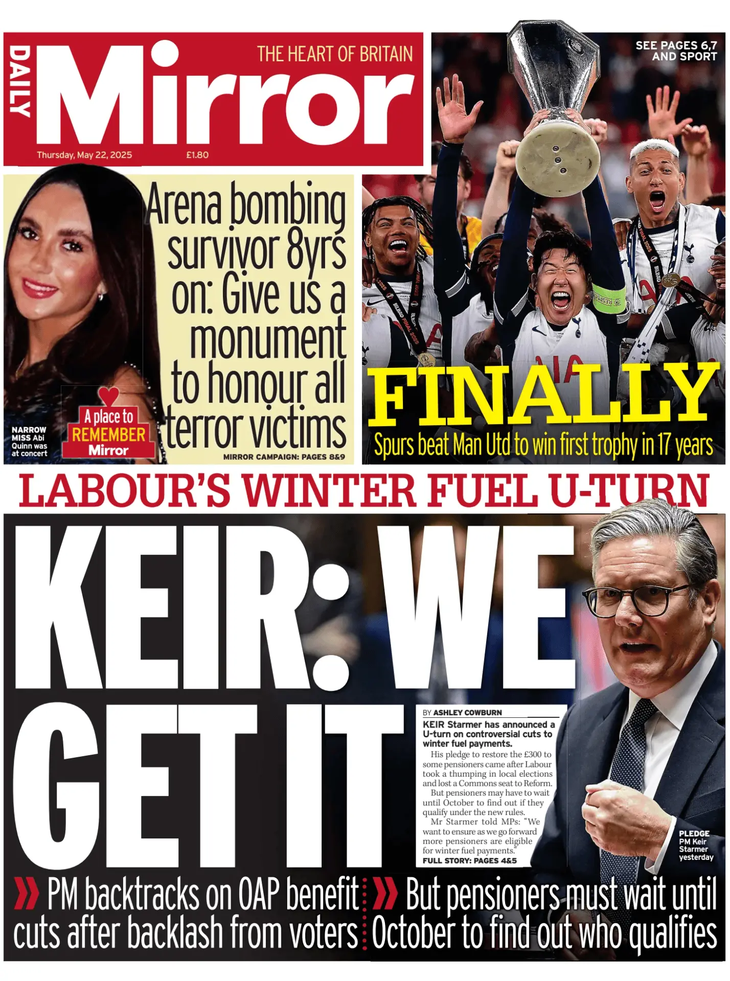 Prima-pagina-Daily Mirror-edizione-di-oggi-22-05-2025